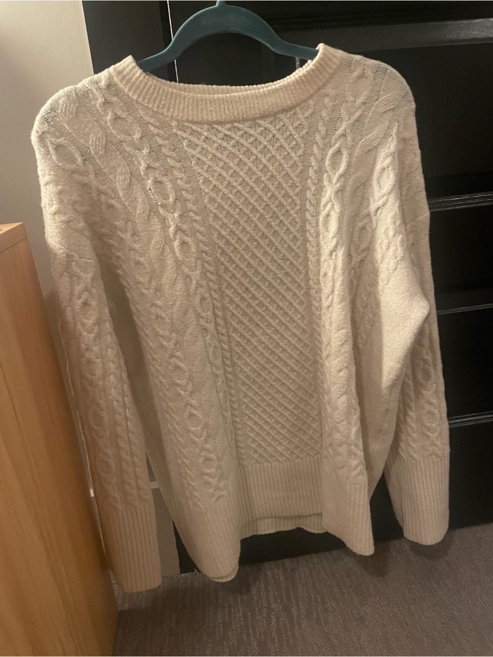 a new day Cream Cable-Knit Crewneck Sweater